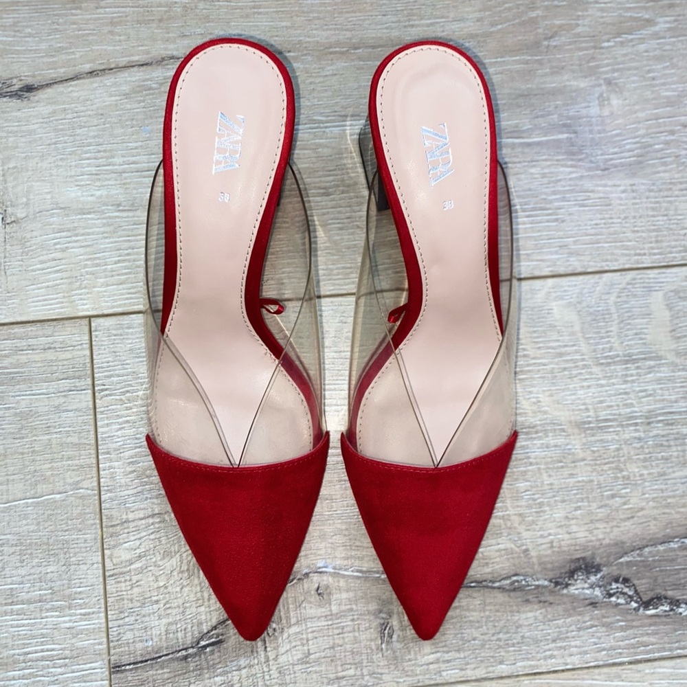 ZARA Vinyl Mules 7.5